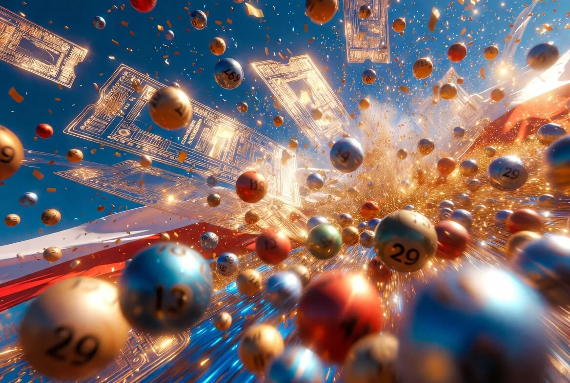 Wybuch kul symbolizujący wyniki Lotto Multi Multi i Eurojackpot